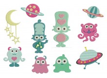 Stickserie - Alien Parade voll